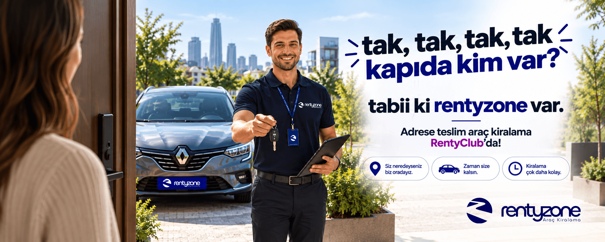 Adrese teslim araç kiralama RentyClub